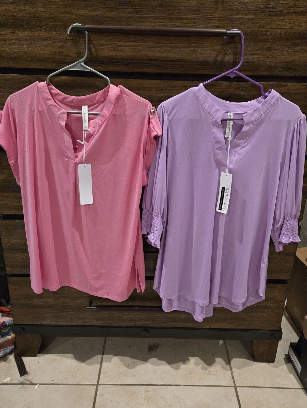 Dear Scarlett Women's Pink & Lavender Blouse Tops - Size Medium NEW